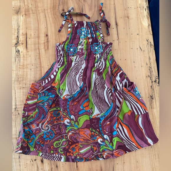 Raj Kids Multicolor Patterned Dress - Picture 1 of 4